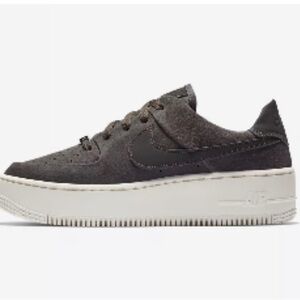 Nike Air Force 1 Charcoal Gray Platform Sneakers